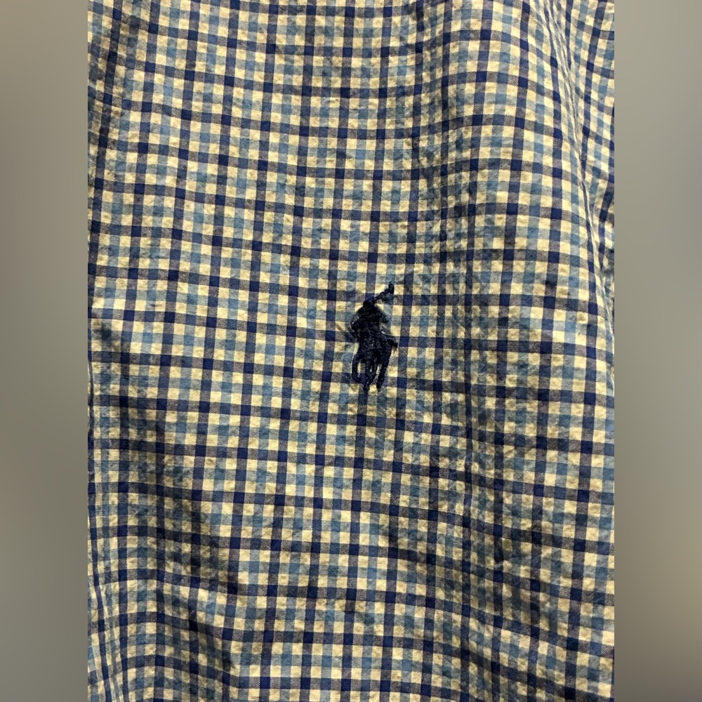 👔 Ralph Lauren Men’s Navy & White Gingham Button-Down Shirt Size XL - Picture 2 of 6